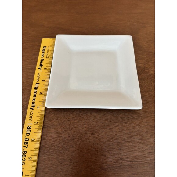Plates Set of 11 Crate & Barrel Square 6X6” Flared White Appetizer Dessert Dish - Picture 5 of 8